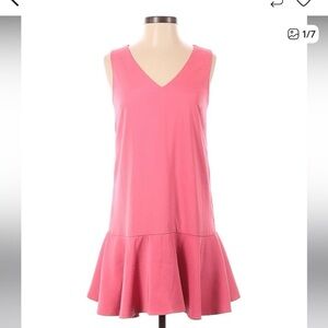 Tuckernuck Sleeveless V-Neck Pink Flared Hem Dress
